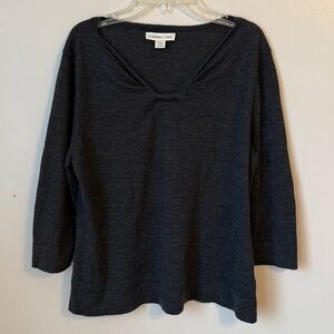 Coldwater Creek Wool Blend Sweater Three Quarter Length Sleeves Size L/XL